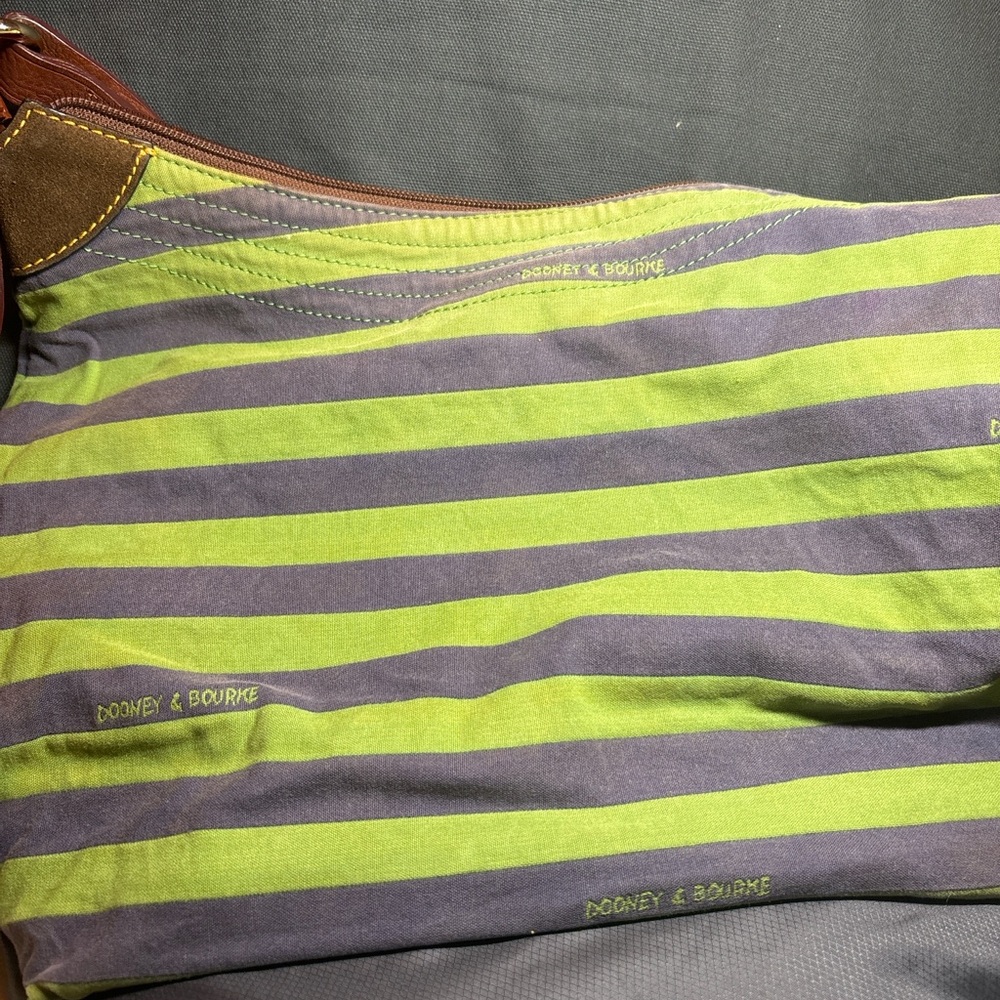 Dooney & Bourke Green and Purple  Striped shoulder bag
